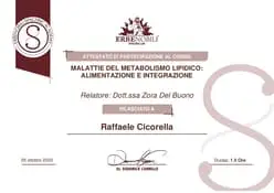 Attestato 28 - Dott. Raffaele Cicorella - Biologo Nutrizionista